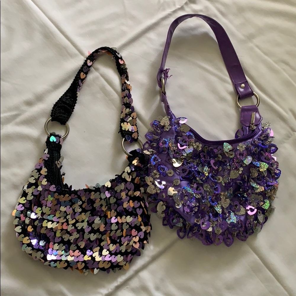 Black & Purple Sequin Bags